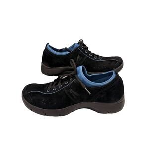 Dansko Black Suede Leather Lace Up Sporty Sneakers Women's  Size 41 /10US